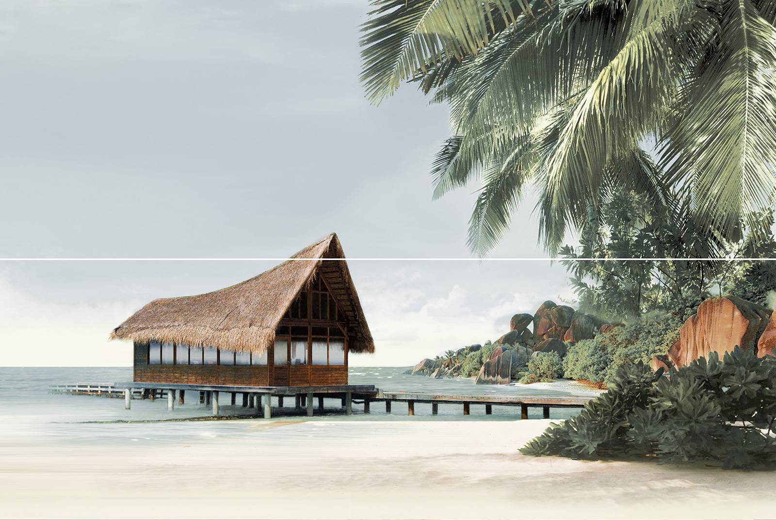 Панно из 2 плиток Alma Ceramica Ailand 400x600x7.5 мм PWA11ALD3