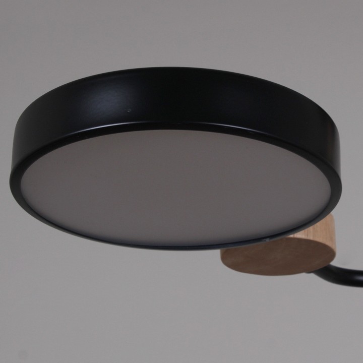 Люстра на штанге De Markt 03326-0.3-05 5 ламп черный дерево 03326-0.3-05 BK+WOOD