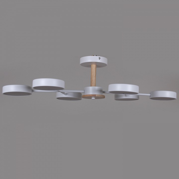 Люстра на штанге De Markt 03335-0.3-06 6 ламп белый дерево 03335-0.3-06 WH+WOOD