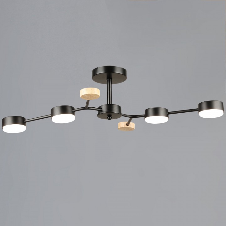 Люстра на штанге De Markt 03860-0.3-04 4xGX53 черный/дерево 03860-0.3-04 BK+WOOD GX53