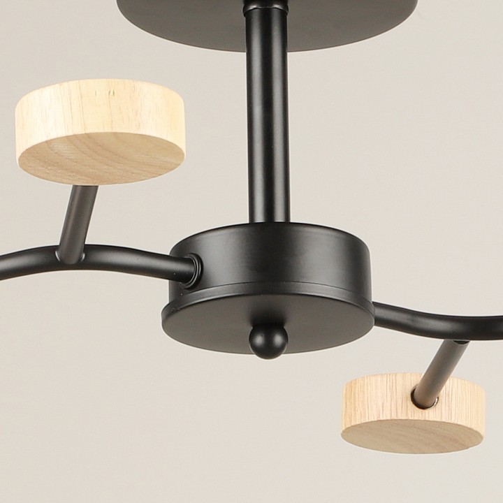 Люстра на штанге De Markt 03860-0.3-04 4xGX53 черный/дерево 03860-0.3-04 BK+WOOD GX53