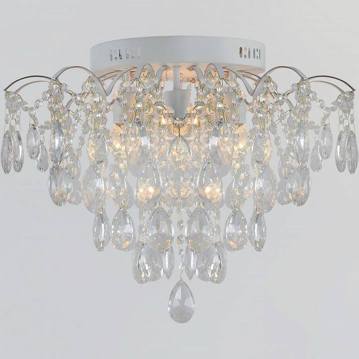 Потолочная люстра Reluce 04039 6 ламп белая с золотом 04039-0.3-06 WH+GOLD PN