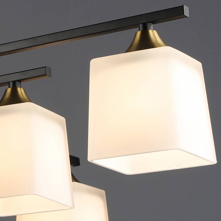 Люстра на штанге De Markt 06668-0.3-08 8xE27 черный/медь 06668-0.3-08 BK+COP