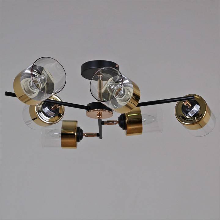 Люстра на штанге Reluce 11555 6хE27 BK+FGD 11555-0.3-06 BK+FGD