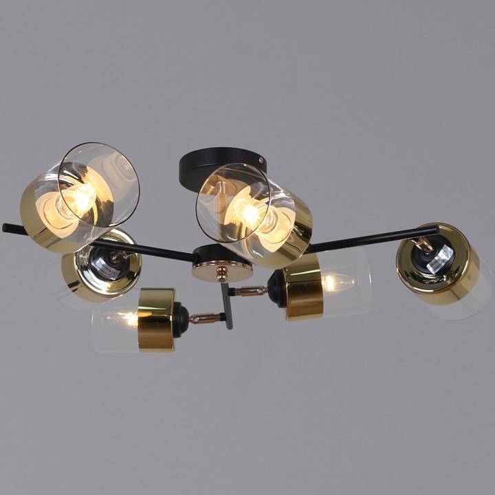 Люстра на штанге Reluce 11555 6хE27 BK+FGD 11555-0.3-06 BK+FGD