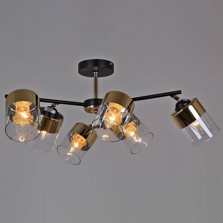 Люстра на штанге Reluce 11555 6хE27 BK+FGD 11555-0.3-06 BK+FGD