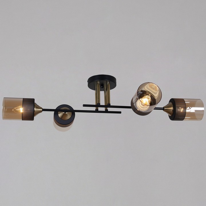 Люстра на штанге  48460-0.3-04 BK+COPPER