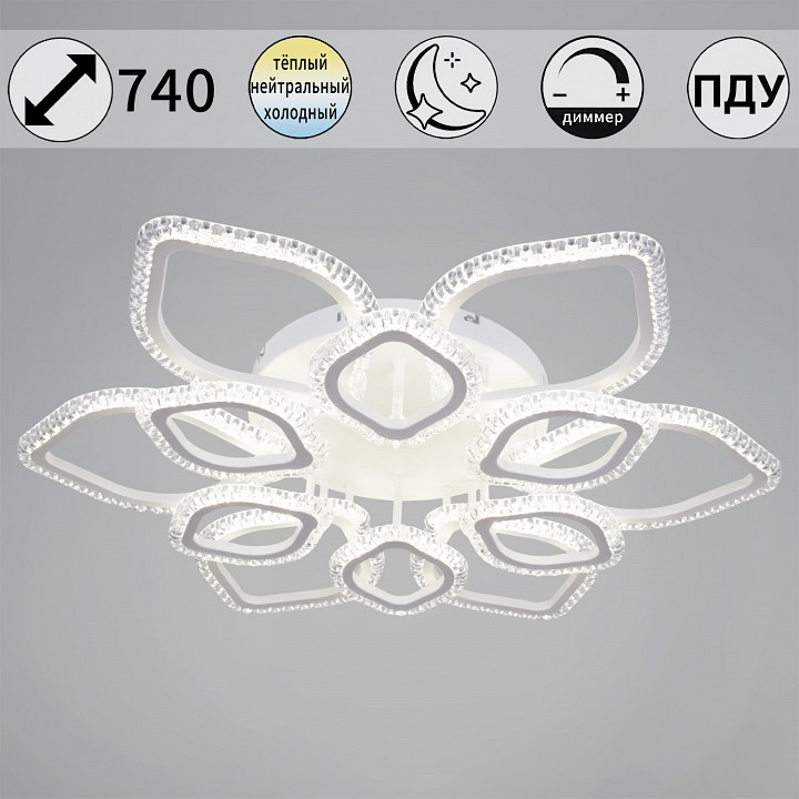 Люстра на штанге  56890-0.3-6+6A WH