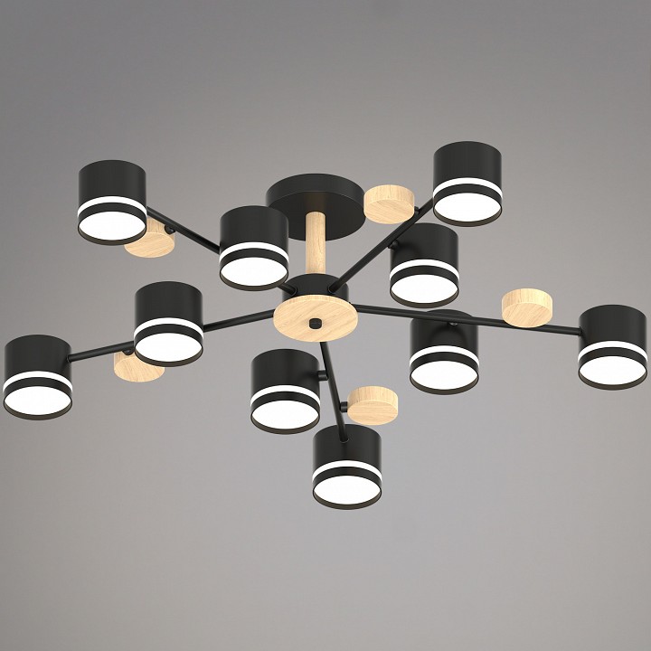 Люстра на штанге 68730-0.3-10 GX53 BK+WOOD