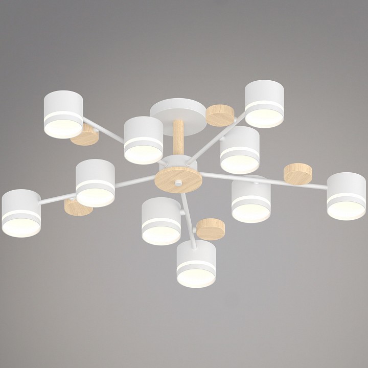 Люстра на штанге De City 68730-0.3-10 GX53 WH+WOOD 10 ламп 68730-0.3-10 GX53 WH+WOOD