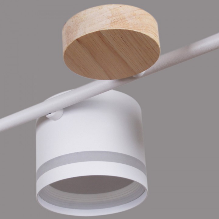 Люстра на штанге De City 68730-0.3-10 GX53 WH+WOOD 10 ламп 68730-0.3-10 GX53 WH+WOOD