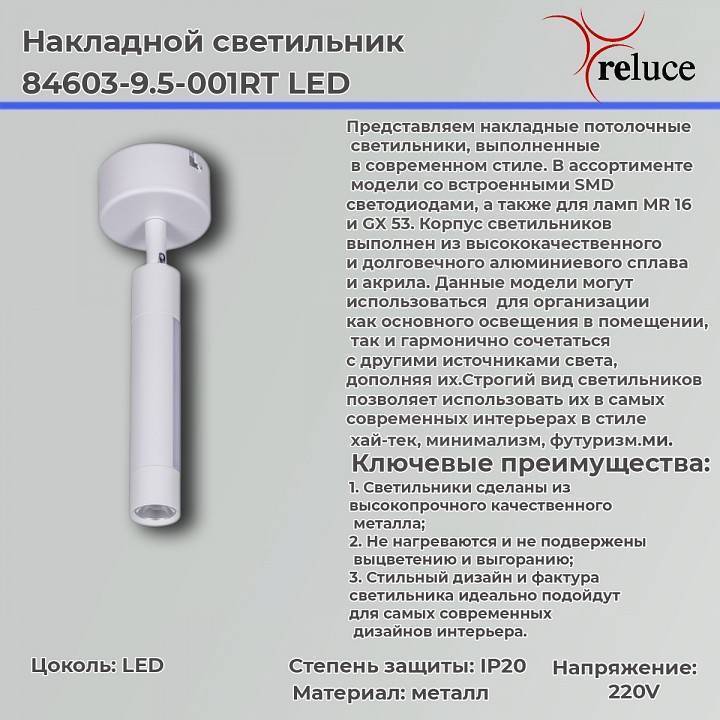 Светильник на штанге 84603-9.5-001RT LED5W*2W WT