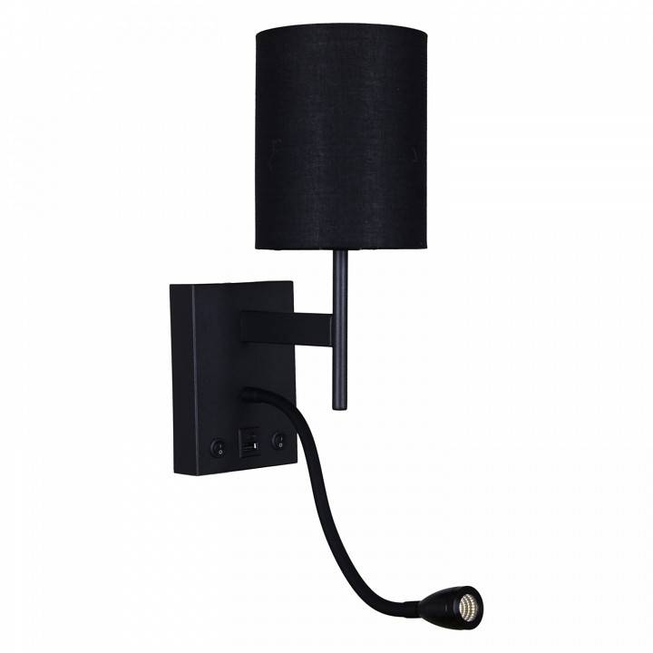 Бра с подсветкой Ambrella Light Wall 86210-9.2-001KT LED3W+E14 BK