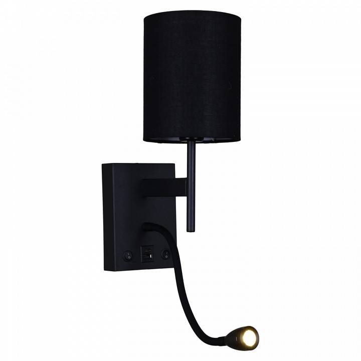 Бра с подсветкой Ambrella Light Wall 86210-9.2-001KT LED3W+E14 BK