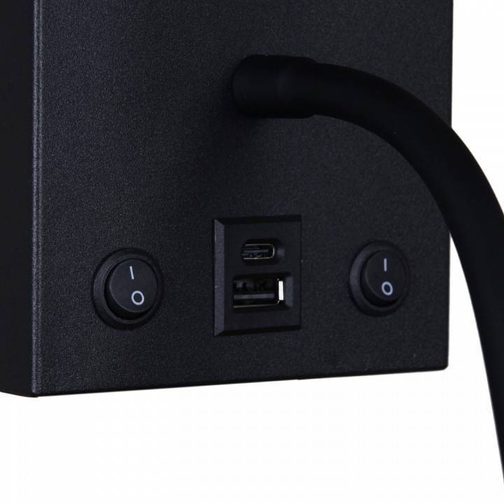 Бра с подсветкой Ambrella Light Wall 86210-9.2-001KT LED3W+E14 BK