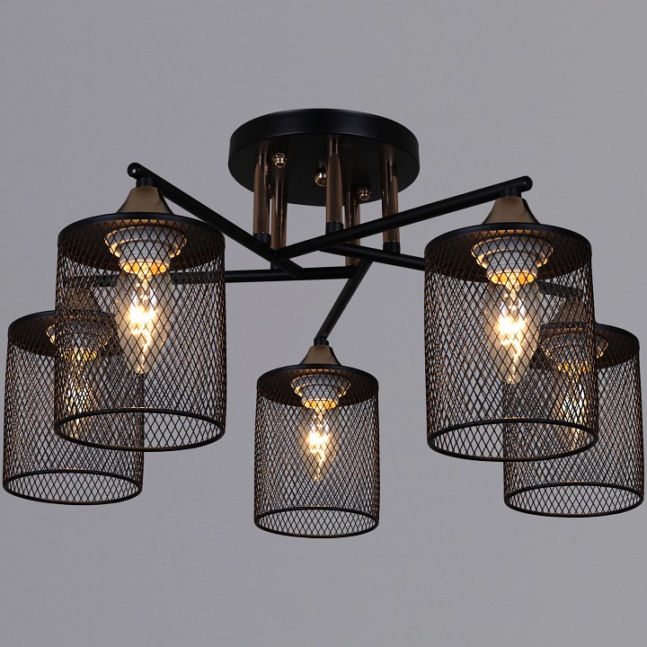 Люстра на штанге De Markt Бремен 5xE27 91360-0.3-05 BK+FG