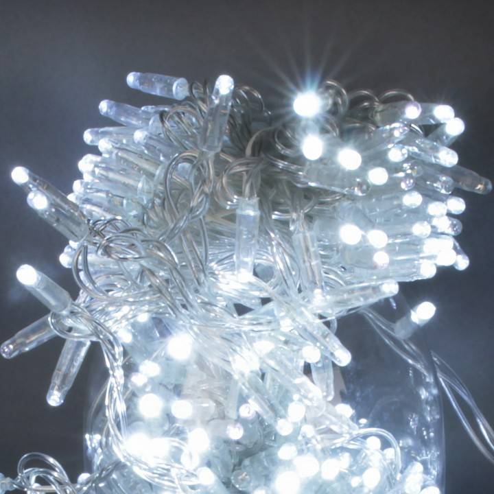 Гирлянда нить Sneha A-047C 200 LED 20 м IP44 белый свет с мерцанием A-047C WT FLASH