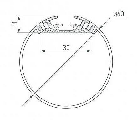 Короб подвесной 6063 TUBE 60 0213702