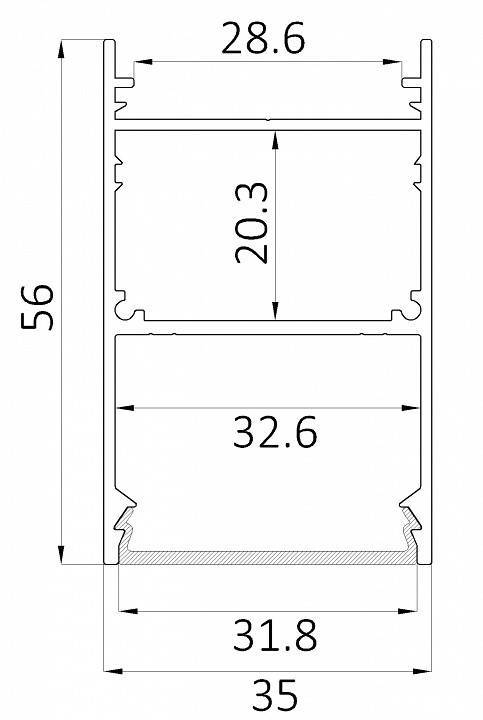 Соединитель T-образный для светильника Dekraft 6063 LINE 3556 0412635