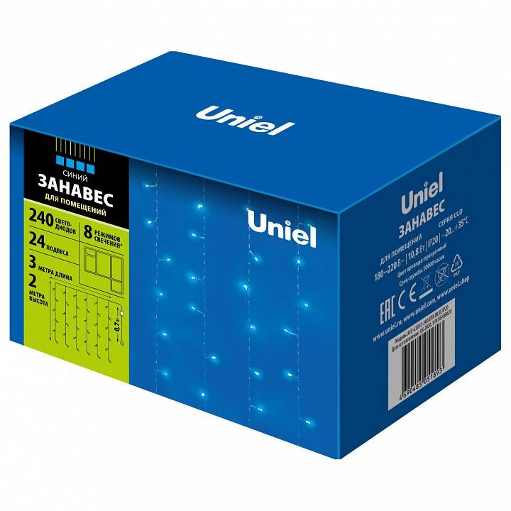 Гирлянда-занавес Uniel ULD-C2030-240/DTA WHITE IP20 07942