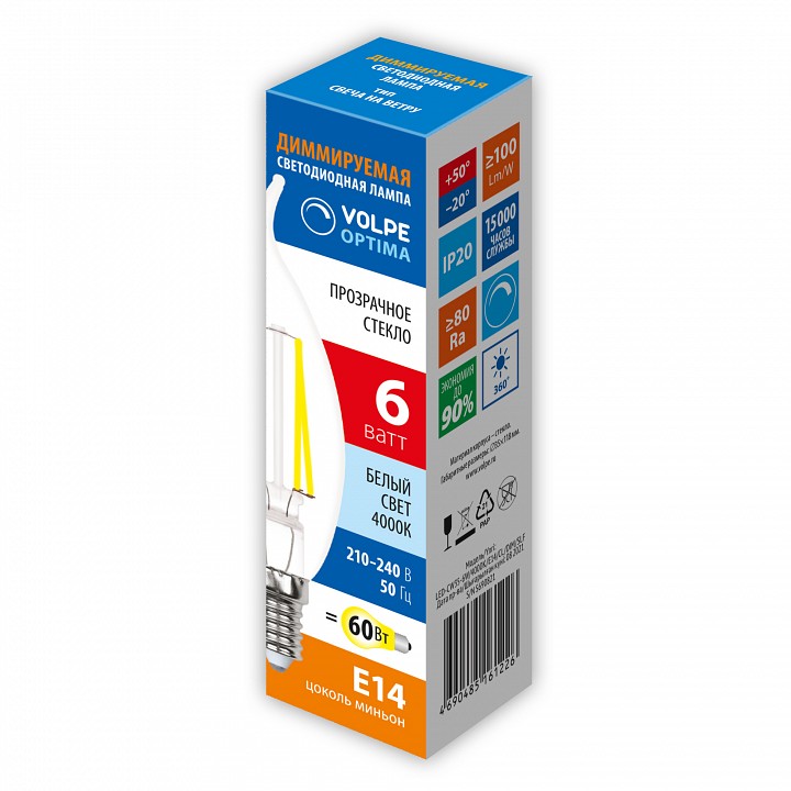 Лампа светодиодная Uniel OPTIMA DIM E14 6Вт 4000K UL-00009244