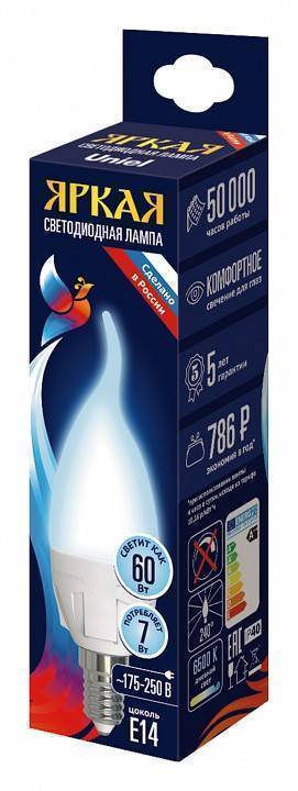 Лампа светодиодная Uniel яркая E14 7Вт 6500K UL-00011016