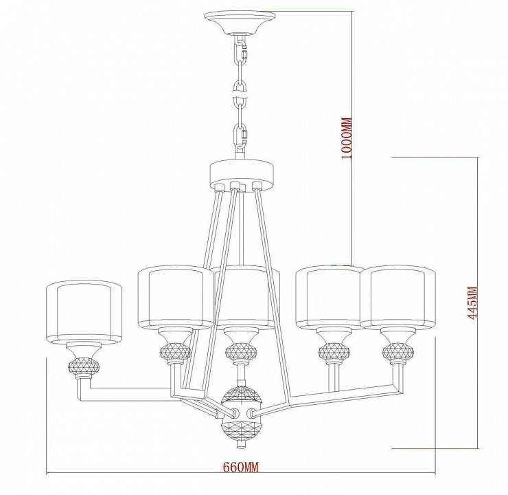 Подвесная люстра Vele Luce Lotus 5 ламп VL1054L05