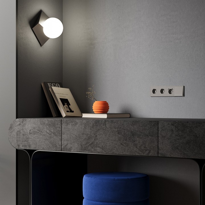 Накладка для розетки с заземлением и со шторками Voltum S70 VLS000714