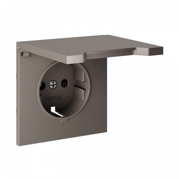 Накладка для розетки с заземлением и со шторками с крышкой Voltum S70 VLS000814