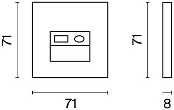 Накладка для ТВ-розетки и RJ-11 или RJ-45 Voltum S70 VLS002705