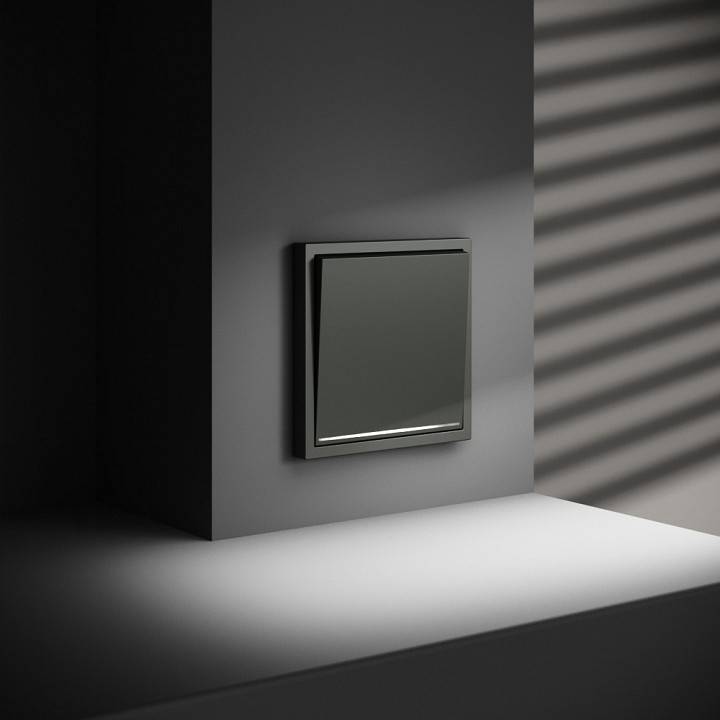 Выключатель одноклавишный с подсветкой без рамки Voltum S70 VLS010206