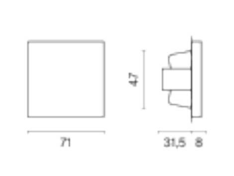 Выключатель перекрестный одноклавишный без рамки Voltum S70 VLS010501
