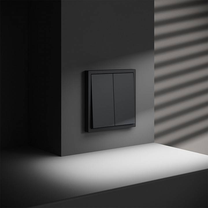 Выключатель двухклавишный без рамки Voltum S70 VLS020107