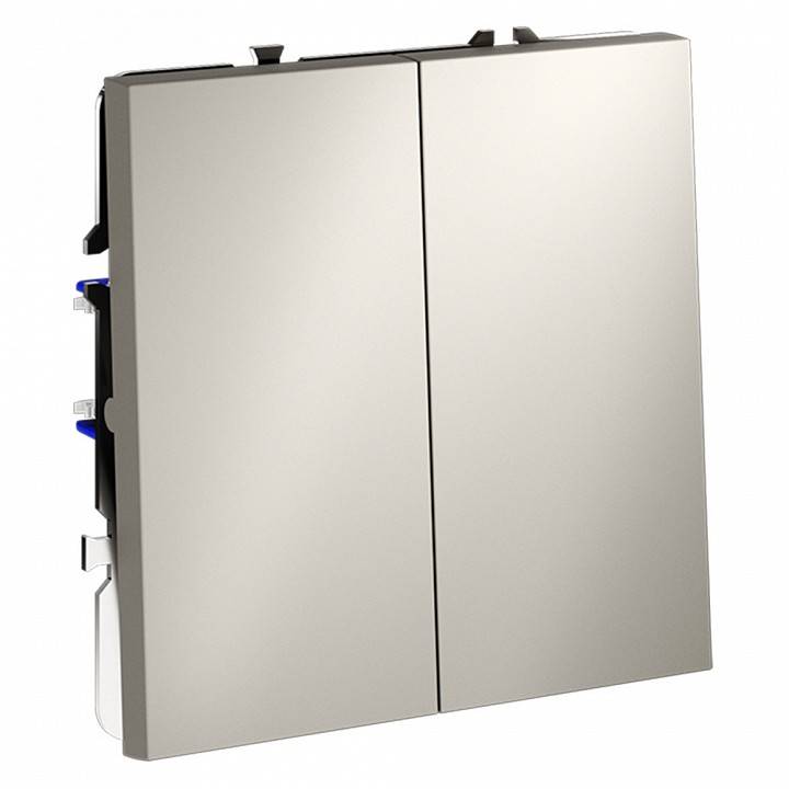 Выключатель проходной двухклавишный без рамки Voltum S70 VLS020303