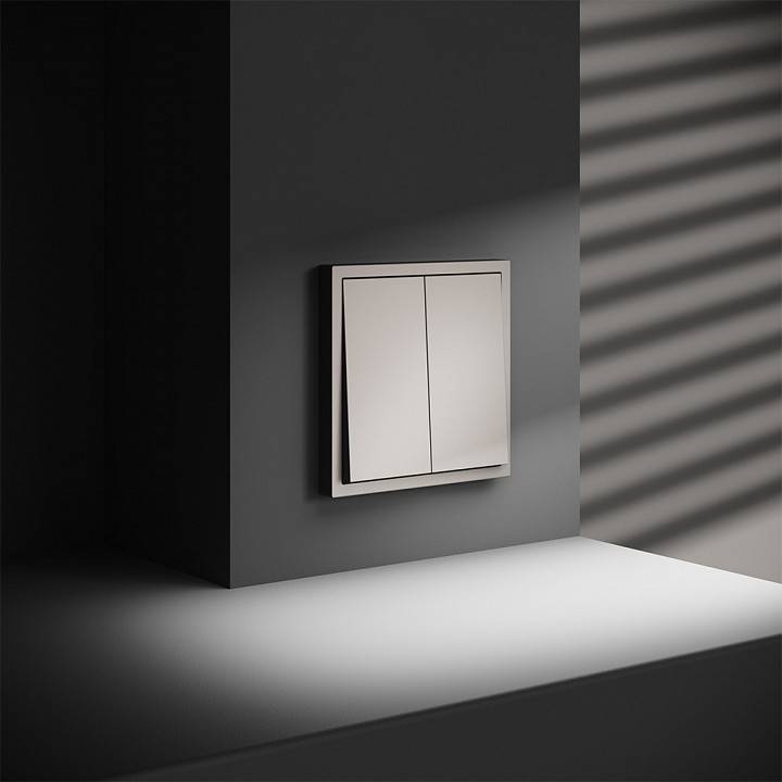 Выключатель проходной двухклавишный без рамки Voltum S70 VLS020303