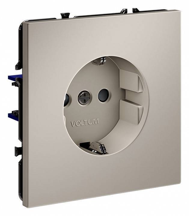 Розетка с заземлением и со шторкой, без рамки Voltum S70 VLS040203