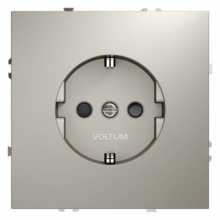 Розетка с заземлением и со шторкой, без рамки Voltum S70 VLS040203