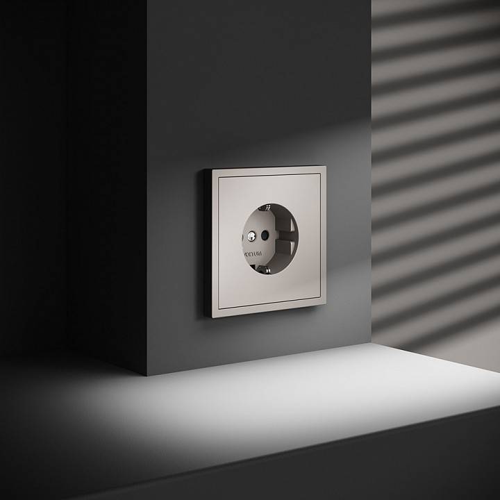 Розетка с заземлением и со шторкой, без рамки Voltum S70 VLS040203