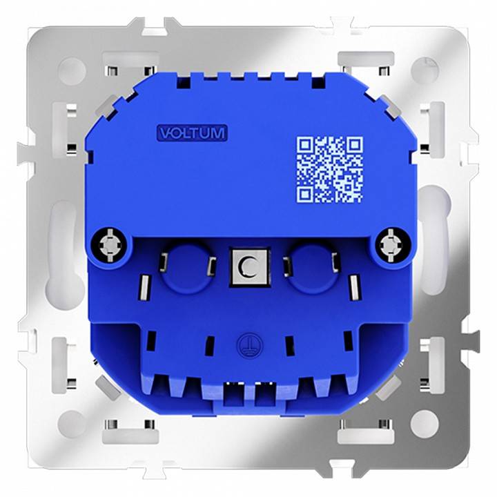 Розетка с заземлением и со шторкой и 2хUSB type A, без рамки Voltum S70 VLS040402