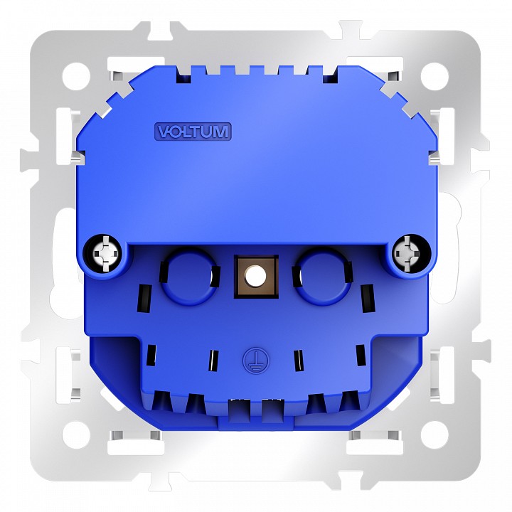 Механизм розетки с заземлением и со шторками и 2хUSB type A Voltum S70 VLS0404M
