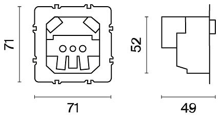 Механизм розетки с заземлением и со шторками и 2хUSB type A Voltum S70 VLS0404M