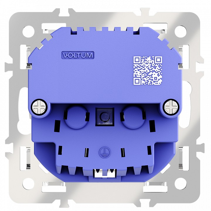 Механизм розетки с заземлением и со шторками и 2хUSB type A и C Voltum S70 VLS0405M