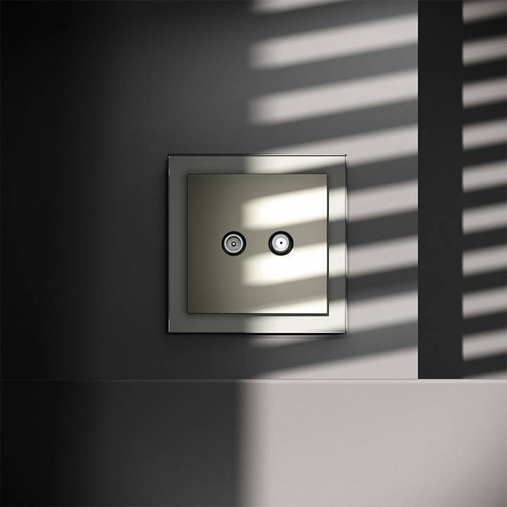 ТВ-розетка и SAT-розетка оконечная без рамки Voltum S70 VLS060405