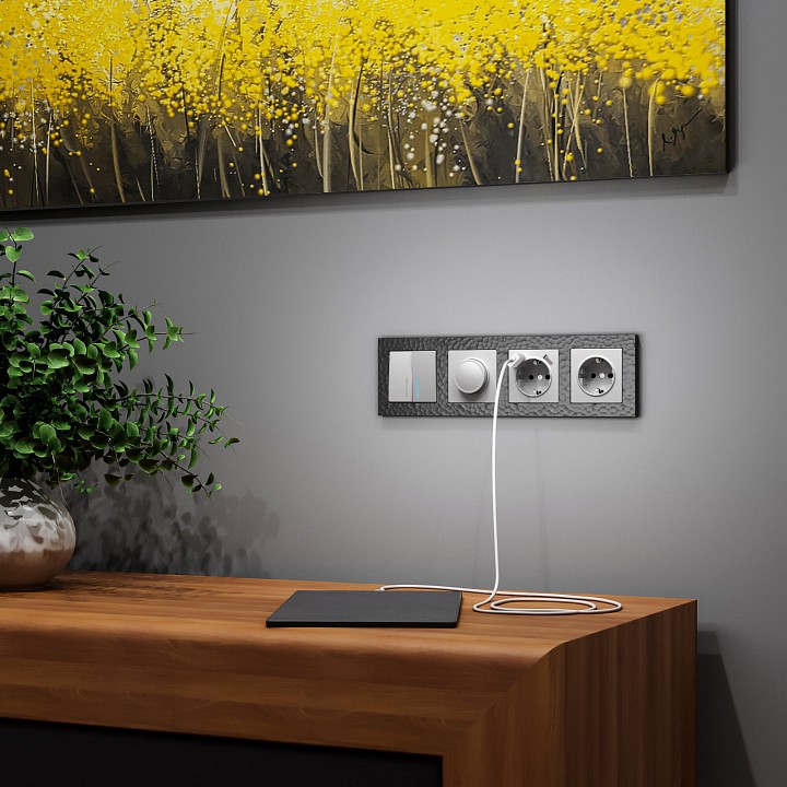 Розетка с заземлением и со шторкой и 2хUSB, без рамки Werkel  W1171506