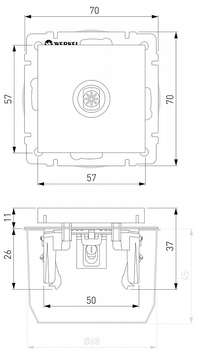 ТВ-розетка оконечная без рамки Werkel  W1183006