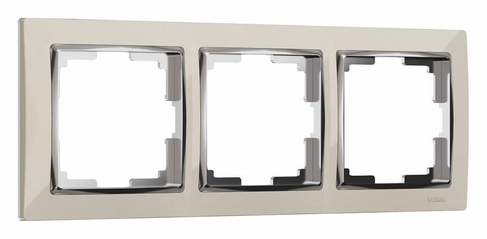 Рамка на 3 поста Werkel Favorit слоновая кость / хром W0031903