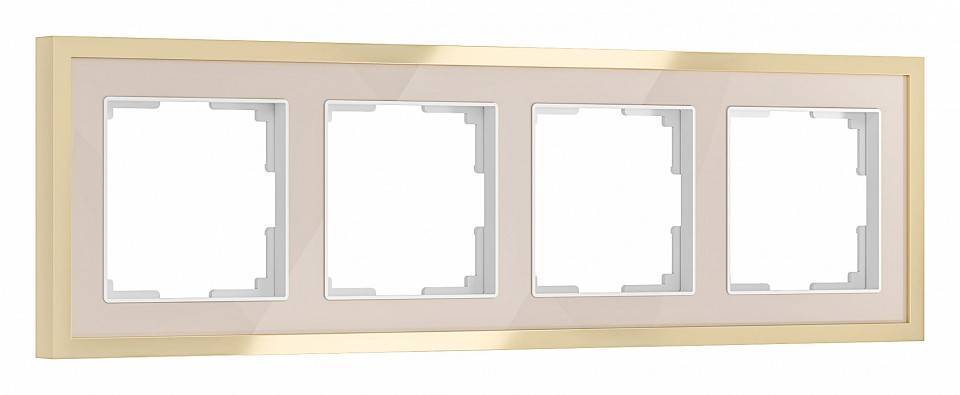 Рамка на 4 поста Werkel Baguette айвори/латунь W0042851