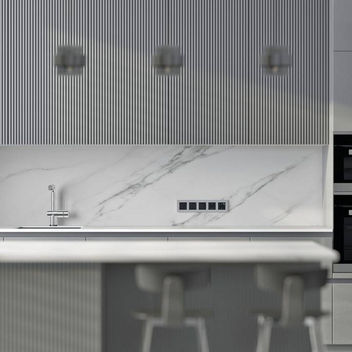 Рамка на 5 постов Werkel Slab серебро софт W0052965