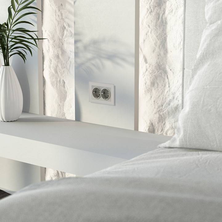 Розетка двойная с заземлением, без рамки Werkel дымчатый W1272004