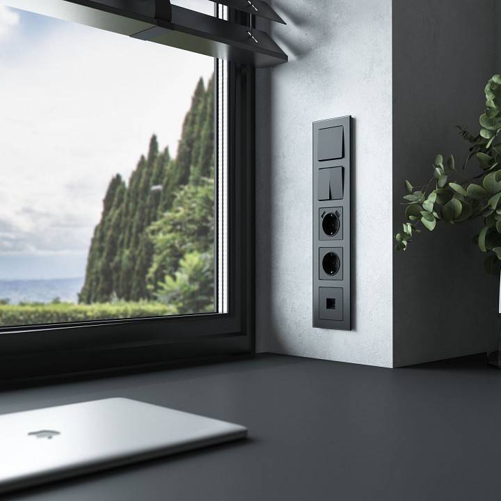 Рамка на 5 постов Werkel Senso черный soft-touch W0053108